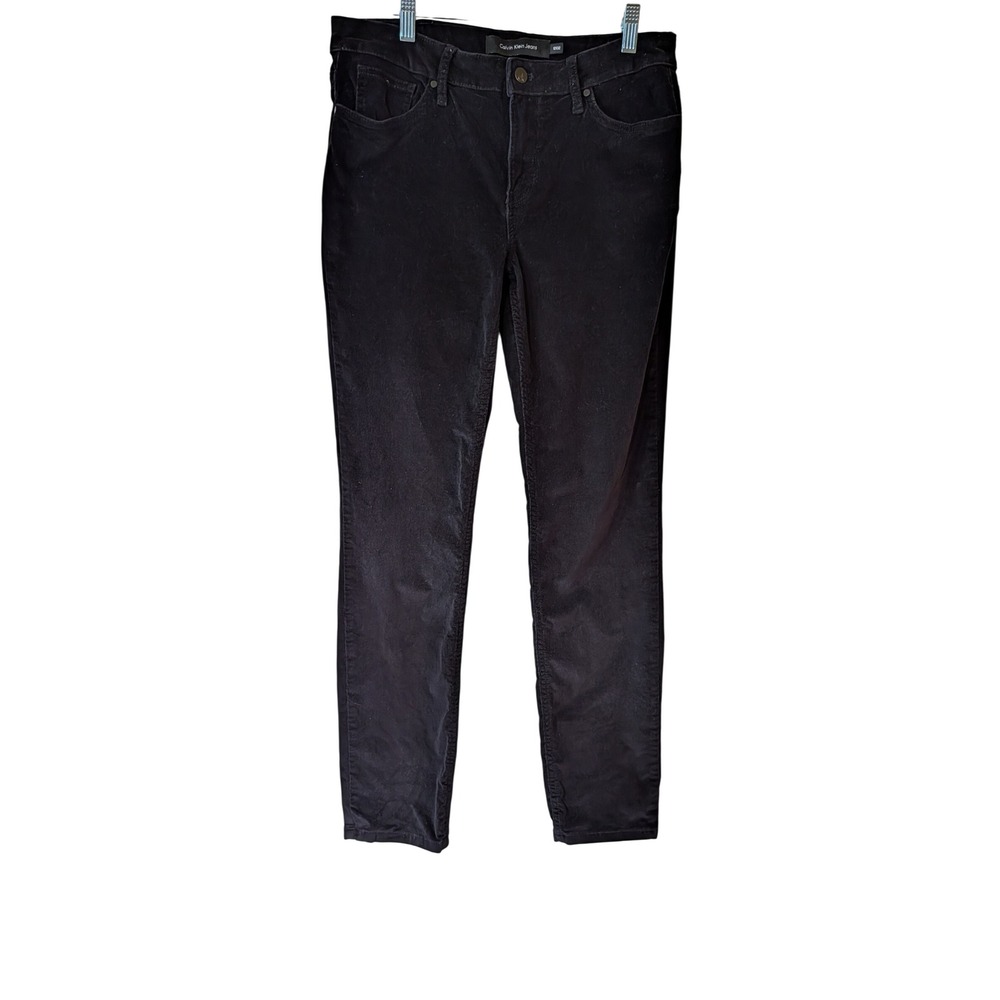 Calvin Klein Jeans Women 12x32 Black Ultimate Skinny Corduroy Pants Mid Rise